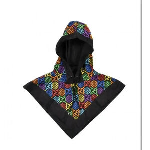 Gucci Silk Nylon Monogram Psychedelic Rain Hood Black